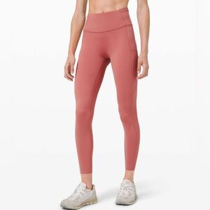 NWOT Lululemon Fast & Free High Rise Tight 25” in Cherry Tint